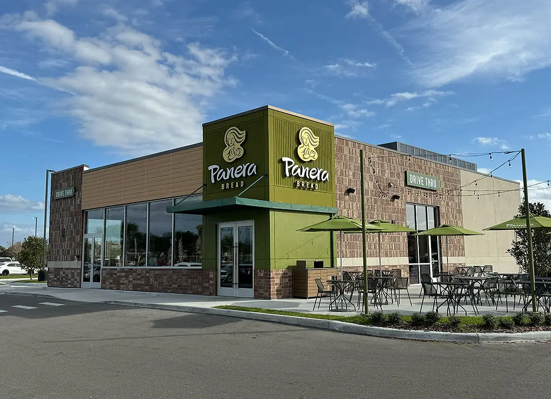 Panera Bread endcap with drive-thru